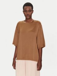 ViCOLO Bluzka TD0013 Brązowy Relaxed Fit. Brązowe bluzki ViCOLO, s, bez wzorów, z wiskozy, bez kołnierzyka, bez ramiączek. Za 129.99 zł.