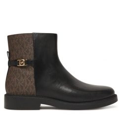 Botki MICHAEL Michael Kors. Czarne botki MICHAEL Michael Kors, bez wzorów, bez obcasa, na płaskiej podeszwie, bez zapięcia. Za 629.99 zł.