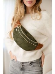 Anna Morellini Skórzana saszetka "Carola" w kolorze oliwkowo-jasnobrązowym - 32 x 16 x 9,5 cm rozmiar: onesize. Brązowe nerki i saszetki Anna Morellini, bez wzorów, z materiału, sportowe, bez dodatków. Za 217.99 zł.