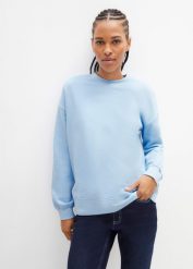 Bluza oversize z czystej bawełny. Czerwone bluzy bonprix, bez wzorów, z bawełny, bez kaptura. Za 97.99 zł.