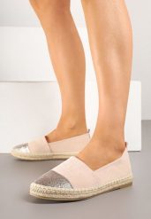 Różowe Espadryle Nysalenia. Czerwone espadryle Born2be, bez wzorów, z okrągłym noskiem, bez obcasa. W wyprzedaży za 72.24 zł.