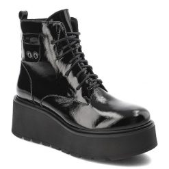 Czarne Botki Armodo Modne Obuwie Damskie Na Platformie. Czarne botki Armodo, bez wzorów, z materiału, eleganckie, przed kolano, bez obcasa, na platformie, bez zapięcia. Za 359.00 zł.