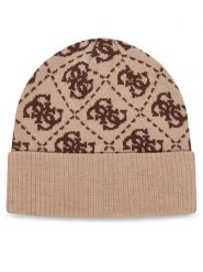 Guess Czapka AM9677 VIS01 Beżowy. Brązowe czapki zimowe Guess, z aplikacjami, z wiskozy. Za 194.99 zł.