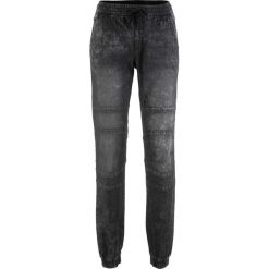 Dżinsy biker z gumką w talii bonprix czarny. Jeansy marki bonprix. Za 109.99 zł.