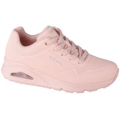 Buty do chodzenia damskie, Skechers Uno Frosty Kicks. Czerwone buty treningowe Skechers, bez wzorów, z materiału, przed kostkę, bez zapięcia, trekkingowe. Za 279.99 zł.