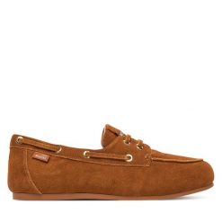 Półbuty LOVE MOSCHINO. Brązowe półbuty wsuwane Love Moschino, bez wzorów, bez obcasa, na płaskiej podeszwie. Za 789.99 zł.