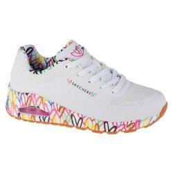 Tenisówki Skechers Model Uno - Loving Love Kolor Biały. Białe trampki Skechers, bez wzorów, z materiału, sportowe, bez zapięcia. Za 339.00 zł.
