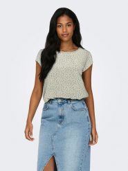 ONLY Bluzka w kolorze jasnozielono-beżowym rozmiar: 42. Zielone bluzki ONLY, bez wzorów, bez kołnierzyka, bez ramiączek. Za 47.95 zł.