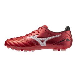 Buty piłkarskie Mizuno Morelia Neo IV Pro AG. Czerwone buty treningowe Mizuno, bez wzorów, z materiału, bez zapięcia, do biegania. Za 494.00 zł.