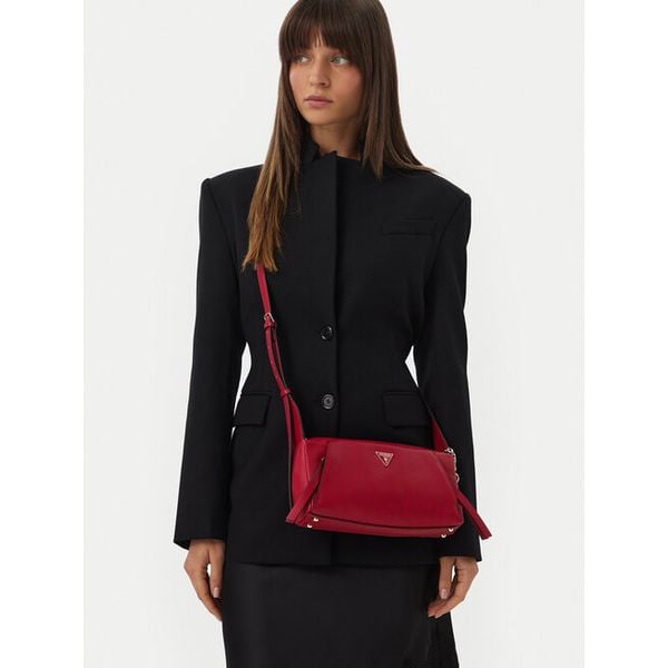 Torebka Guess. Czerwone listonoszki Guess, z aplikacjami, bez dodatków. Za 544.99 zł.