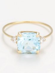OR ÉCLAT Złoty pierścionek "Espoir" z topazem rozmiar: 56. Niebieskie pierścionki Or Éclat, z topazem, złote. Za 1,261.99 zł.