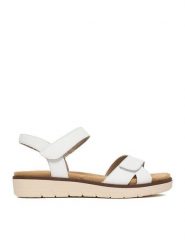 Remonte Sandały CEO-D2049-83 Biały. Białe sandały Remonte, bez wzorów, ze skóry, bez obcasa, na płaskiej podeszwie, bez zapięcia. Za 369.99 zł.