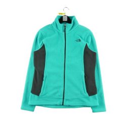 Second life - Kurtka polarowa TNF Turquoise dla kobiet - Stan dobry. Niebieskie kurtki The North Face, bez wzorów, z polaru, sportowe, bez kaptura. Za 148.01 zł.
