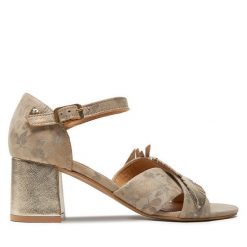 Sandały Maciejka. Brązowe sandały Maciejka, bez wzorów, bez obcasa, na słupku, bez zapięcia. Za 399.99 zł.