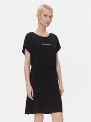 Emporio Armani Sukienka codzienna EW000783 AF12192 UC001 Czarny Regular Fit. Czarne sukienki Emporio Armani, na co dzień, m, bez wzorów, z wiskozy, bez kołnierzyka, bez ramiączek, proste. Za 349.99 zł.
