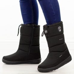 Czarne zimowe śniegowce damskie z membraną American Club Softshell Sn57/25. Czarne śniegowce American CLUB, bez wzorów, z jeansu, bez zapięcia. Za 259.00 zł.