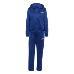 Bluza z kapturem dla kobiet adidas Essentials Linear. Niebieskie bluzy adidas, xl, bez wzorów, z dresówki, eleganckie, bez ramiączek, z kapturem. Za 325.50 zł.