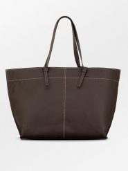Becksöndergaard Skórzany shopper bag "Aubrey" w kolorze brązowym rozmiar: onesize. Brązowe shopper bag Becksöndergaard, bez wzorów, z materiału, bez dodatków. Za 308.90 zł.