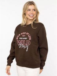 Zwillingsherz Bluza "Wild Side" w kolorze brązowym rozmiar: L/XL. Brązowe bluzy Zwillingsherz, l, bez wzorów, bez kaptura. Za 180.49 zł.