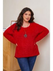 Curvy Lady Sweter w kolorze czerwonym rozmiar: 44/46. Czerwone swetry Curvy Lady, bez wzorów, ze splotem, klasyczne, bez ramiączek. Za 132.05 zł.