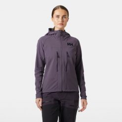 Damska kurtka narciarska Helly Hansen Odin Pro Shield. Fioletowe kurtki narciarskie Helly Hansen, na zimę, bez wzorów, bez kaptura, narciarskie. Za 930.50 zł.