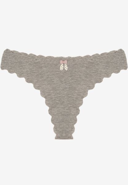 Szare Prążkowane Majtki Stringi z Bawełny Ilweda. Szare stringi Renee, bez wzorów, z bawełny. Za 5.99 zł.