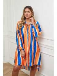 Plus Size Company Sukienka w kolorze pomarańczowo-niebieskim rozmiar: 42. Pomarańczowe sukienki Plus Size Company, plus size, bez wzorów, klasyczne, bez kołnierzyka, plus size, bez ramiączek, maxi. Za 154.43 zł.