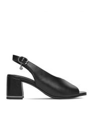 Lasocki Sandały CEO-WB-866-15 Czarny. Czarne sandały Lasocki, bez wzorów, ze skóry, bez obcasa, na słupku, bez zapięcia. Za 229.99 zł.