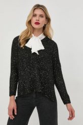MAX&Co. sweter z domieszką wełny damski kolor czarny lekki. Czarne swetry MAX&Co., m, bez wzorów, z wełny, bez ramiączek. W wyprzedaży za 529.99 zł.