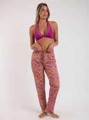 Admas Spodnie w kolorze różowo-zielonym rozmiar: S. Różowe spodnie materiałowe admas, bez wzorów, z bawełny. Za 43.99 zł.