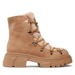 Trzewiki Big Star Shoes. Brązowe botki BIG STAR SHOES, bez wzorów, retro, bez obcasa, na płaskiej podeszwie, bez zapięcia. Za 209.99 zł.