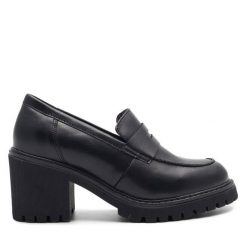 Półbuty Lasocki. Czarne półbuty wsuwane Lasocki, bez wzorów, bez obcasa, na obcasie. Za 199.99 zł.