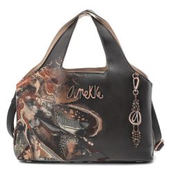 Brązowa Torebka Anekke Elegancki Kuferek Damski. Brązowe torebki klasyczne Anekke, bez wzorów, z materiału, eleganckie, bez dodatków. Za 419.00 zł.