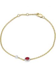 Diamant Vendôme Złota bransoletka z diamentami i rubinem rozmiar: onesize. Czerwone bransoletki Diamant Vendôme, z diamentem, złote. Za 1,065.99 zł.