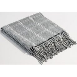 Szalik w kratę - Biały. Szaliki i kominy marki B'TWIN. W wyprzedaży za 19.99 zł.
