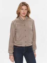 Guess Kurtka bomber Gloria W4RL45 WFWS2 Beżowy Regular Fit. Brązowe kurtki Guess, l, z aplikacjami, z syntetyku, bez kaptura. Za 369.99 zł.