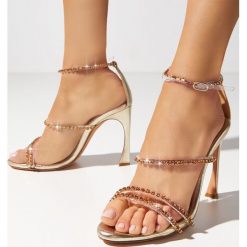ALEXANDRE BIRMAN - Sandały z kryształami Dolores. Żółte sandały ALEXANDRE BIRMAN, bez wzorów, bez obcasa, na obcasie, bez zapięcia. W wyprzedaży za 1,356.00 zł.