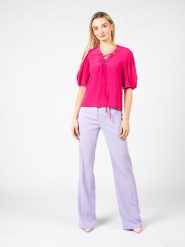 Pinko Bluzka "Benigno" | 101118 8889 | Kobieta | Różowy. Czerwone bluzki Pinko, bez wzorów, z acetatu, eleganckie, bez kołnierzyka, bez ramiączek. W wyprzedaży za 269.00 zł.