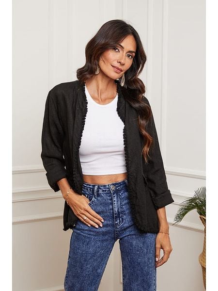 La Compagnie Du Lin Lniany kardigan "Ebissal" w kolorze czarnym rozmiar: L. Czarne swetry La Compagnie Du Lin, l, bez wzorów, ze lnu, bez ramiączek. Za 162.87 zł.