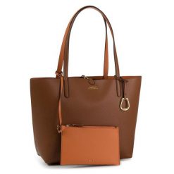 Torebka LAUREN RALPH LAUREN. Brązowe shopper bag Lauren Ralph Lauren, bez wzorów, bez dodatków. Za 669.99 zł.