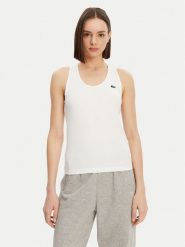 Lacoste Top TF4874 Biały Slim Fit. Białe topy Lacoste, bez wzorów, z syntetyku, bez kołnierzyka, bez ramiączek. Za 149.99 zł.