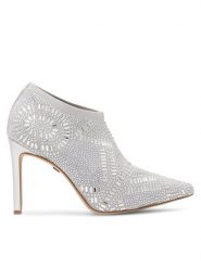 Nine West Półbuty MAJDY FF-1717 Srebrny. Szare półbuty wsuwane Nine West, bez wzorów, z materiału, bez obcasa, na obcasie. Za 299.99 zł.