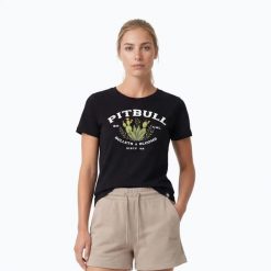 Koszulka damska Pitbull Bullets & Blooms. Czarne t-shirty sportowe PITBULL, l, bez wzorów, bez ramiączek, na fitness i siłownię. Za 73.99 zł.