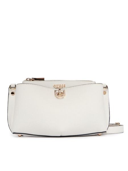 Guess Torebka Bianca Mini HWBG99 07720 Biały. Białe listonoszki Guess, z aplikacjami, ze skóry, bez dodatków. Za 350.99 zł.