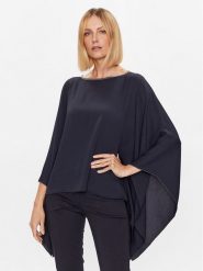 Fabiana Filippi Bluzka TPD273W313 Granatowy Regular Fit. Niebieskie bluzki Fabiana Filippi, bez wzorów, z syntetyku, bez kołnierzyka, bez ramiączek. Za 2,699.00 zł.