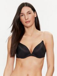 Hunkemöller Biustonosz push-up Transparent Back 202117 Czarny. Czarne biustonosze Hunkemöller, bez wzorów, z syntetyku. Za 169.99 zł.