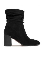 Nine West Botki CEO-JAMILAH-01 Czarny. Czarne botki Nine West, bez wzorów, z materiału, bez obcasa, na słupku, bez zapięcia. Za 269.99 zł.