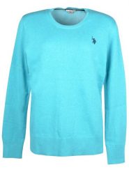 U.S. Polo Assn. Sweter w kolorze turkusowym rozmiar: M. Niebieskie swetry U.S. Polo Assn., m, bez wzorów, z bawełny, bez ramiączek. Za 148.61 zł.