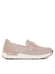 Rieker Półbuty 58955-31 Różowy. Czerwone półbuty wsuwane Rieker, bez wzorów, z materiału, bez obcasa, na płaskiej podeszwie. Za 339.99 zł.