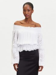 Guess Bluzka W5GH0S WE550 Biały Regular Fit. Białe bluzki Guess, s, z aplikacjami, z wiskozy, bez kołnierzyka, bez ramiączek. Za 669.99 zł.